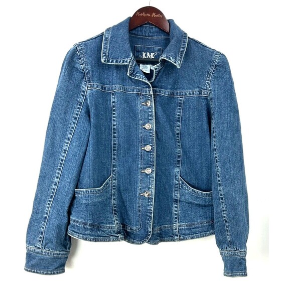 Live A Little LAL Women Blue Denim Jean Jacket Fitted Classic Sz PXL 1153E2 - Picture 11 of 11